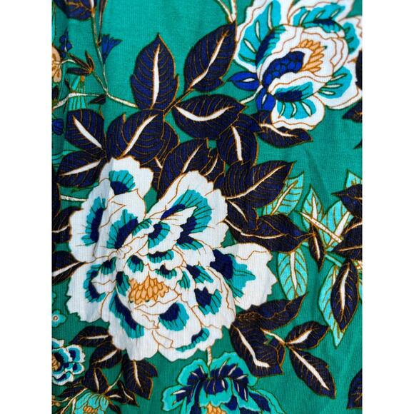 NWT Daniel Rainn Sleeveless Shirt, Green Floral, Back Cut Out, V Neck, Sz 1X - Picture 3 of 8